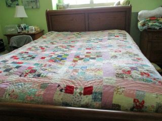 Vintage Handmade Quilt 72 X 80 Dated To 1940