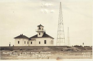 U.  S.  Light House Service Radio Beacon And Fog Signal Westport Wa Vintage Rppc