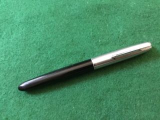 Vintage Parker " 51 " Fountain Pen/made In U.  S.  A.  51/black & Chrome/squeeze Fill