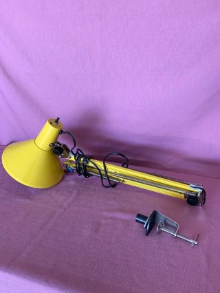 Yellow Adjustable Swing Arm Drafting Industrial Portable Desk Lamp Vintage 1