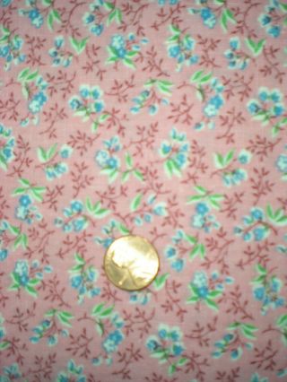 Tiny FLORAL on PINK Full Vtg FEEDSACK Quilt Sewing DollClothes Craft Fabric 3