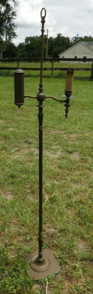 Vintage Brass Candlestick Style Oil Floor Lamp Light