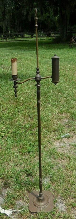 Vintage Brass Candlestick Style Oil Floor Lamp Light 3