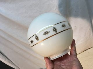 Vintage Mid Century Frosted White Globe Light Shade 5.  5in Diameter