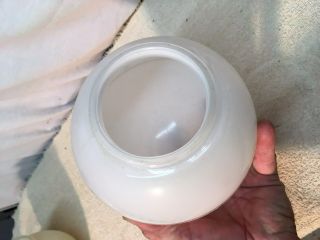 Vintage Mid Century Frosted White Globe Light Shade 5.  5in diameter 5