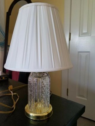 Vintage Crystal Clear Cut Glass 24 Lead Crystal Table Lamp Made In Yugoslavia