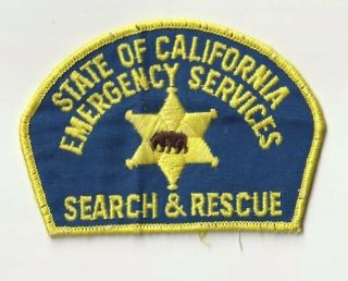 California Oes Emergency Services Law Enforcement Search & Rescue Police Patch