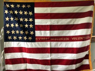 Wisconsin 6th Regiment Civil War Flag - - 46 1/2 x 56 2