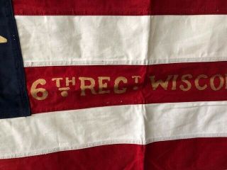 Wisconsin 6th Regiment Civil War Flag - - 46 1/2 x 56 4