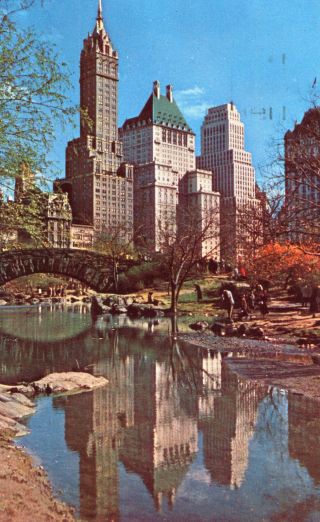 1955 Postcard Fifth Avenue Hotels From Central Park,  York City,  York