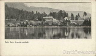 Indian Carry,  Upper Saranac Lake Essex,  Franklin County York Postcard Vintage