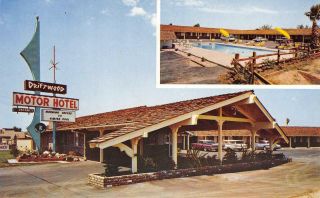 Driftwood Motor Hotel Modesto,  California Highway 99 Roadside Ca 1950s Postcard