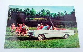 1963 Ford Falcon Sports Convertible Advertising Postcard Chrome Impressexpress