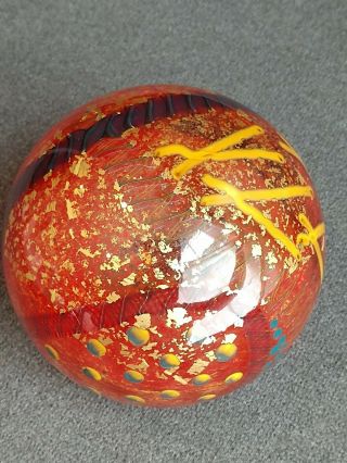 Signed Kenny Walton Studio Art Glass Paperweight Abstract Design