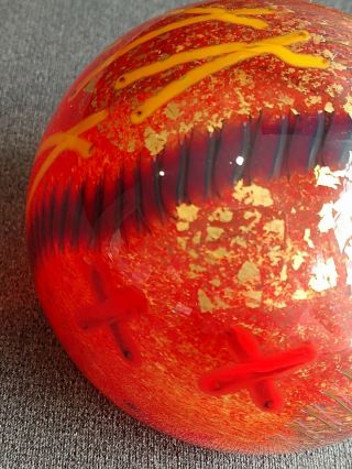 Signed Kenny Walton Studio Art Glass Paperweight Abstract Design 3