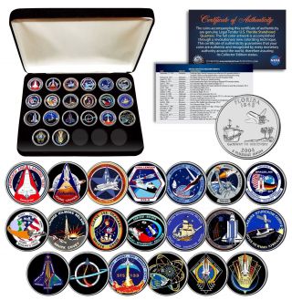 Space Shuttle Program Major Events Nasa Florida State Quarters 20 - Coin Set W/box