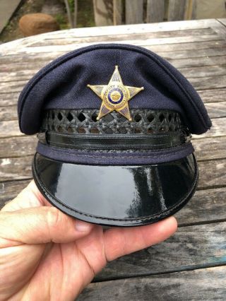 Vintage Police Patrolman Hat W/ Badge Manning Ohio Estate Find