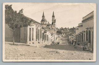 Calle De La Republica Mazatlan Mexico Rppc Rare Antique Photo Ca.  1910s
