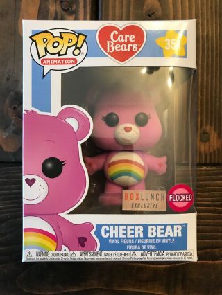Funko Pop Care Bears Cheer Bear 351 Flocked Boxlunch Exclusive Bedtime Nib