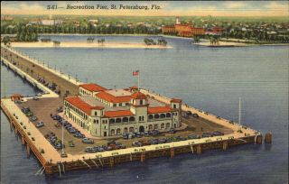 Recreation Pier St.  Petersburg Florida Fl 1940s