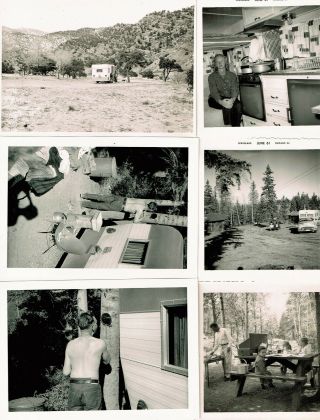 Six Vintage B&w Photos From 1961,  Family Camping Trip In Colorado
