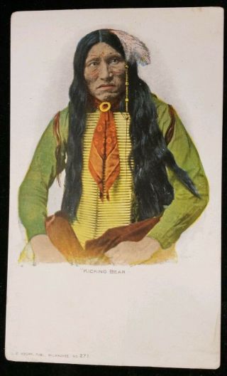 1905 Kicking Bear Native American Vintage Postcard