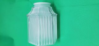 Glass Light Shade Vintage Holophane Thick Ribbed Frosted Interior Art Deco 2.  25 "