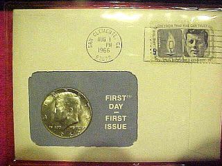 1966 18 99 Company First Day First Issued.  50 Cent John F.  Kennedy Bust Left