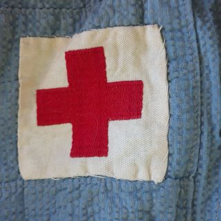 WW2 AMERICAN RED CROSS BLUE 2 TONE UNIFORM DRESS 32 Seersucker.  18 