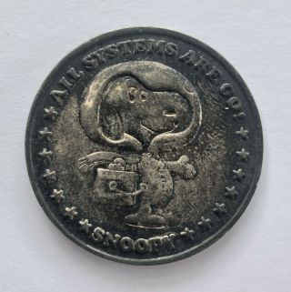 Vintage 1969 Nasa Apollo 11 Snoopy First Landing On Moon Commemorative Coin Rare