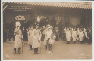 Entry Prince Of Hannover & Princess Of Prussia In Braunschweig 1913 Rare Rppc