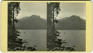 1880s Lake Tahoe Mt.  Tallac From Fallen Leaf Lake El Dorado County,  Ca Stereoview