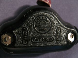 Vintage Carling Bakelite In - Line Lamp Knob Switch 1638828 - 2 3