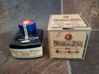 Vintage Pelikan Tinte Ink Bottle 4001 Gunther Wagner With Box