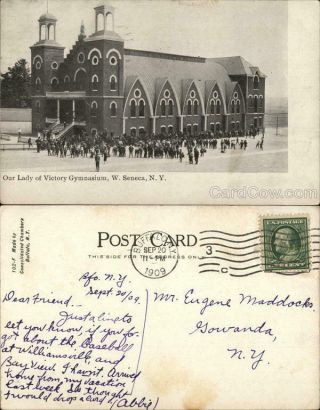 1909 West Seneca,  Ny Our Lady Of Victory Gymnasium Erie County York Postcard