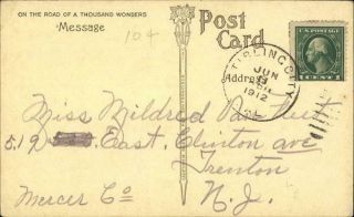 1912 Feather River between Marysville & Yuba City California Postcard 1c stamp 3