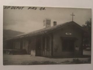Piru California Sp Rr Station Railroad Depot B&w Real Photo Postcard Rppc