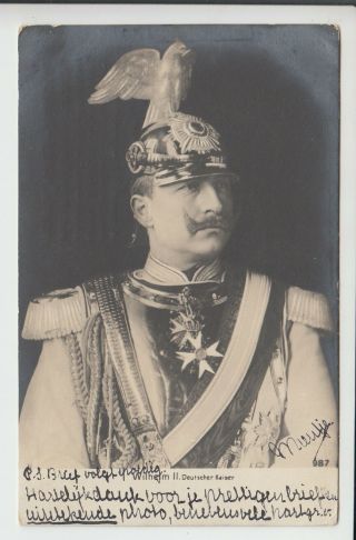 German Emperor Wilhelm Ii In Parade Uniform Of Garde Du Corps - Rare 1900 Pcd