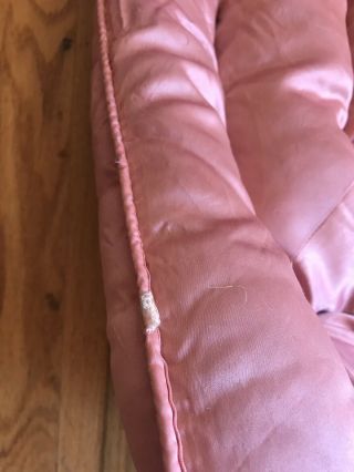 Vintage Celanese Rayon Yarn Silky Pink Down Bedspread Twin Sz Blanket 75x63 5