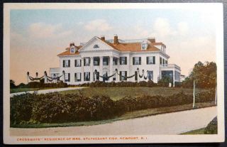 Postcard - Crossways Residence Of Mrs.  Stuyvesant Fish,  Newport R.  I Tichnor Bros