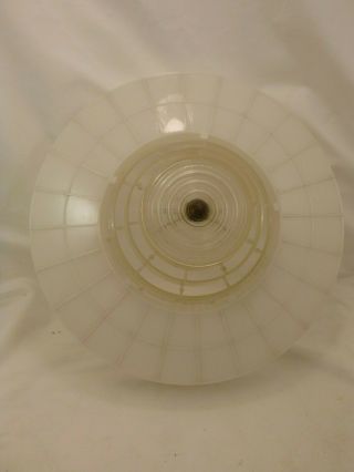 Vintage Mid Century Modern Retro 12 " D White Plastic Clip On Ceiling Lamp Shade