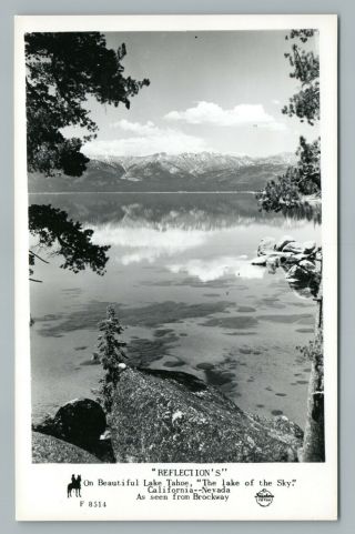 “reflections” Lake Tahoe Vintage Rppc Photo—rare Frashers California 1940s