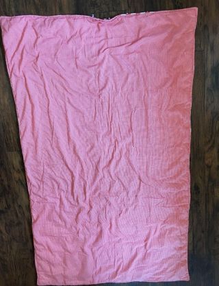 Vintage Red & White Checkered Check Picnic Blanket Quilt Hand Made AS - IS 40 x 68 3