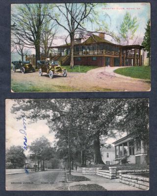 2 Rome,  Ga Post Cards,  2nd Ave.  1931,  Country Club