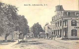 Jeffersonville Ny Storefronts 1911 Dirt Street View Postcard