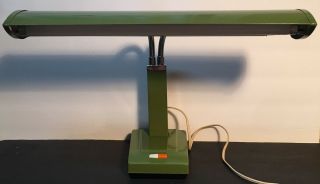 Vintage Gooseneck Desk Lamp Mcm Industrial 70’s 60’s Metal Olive Green Japan