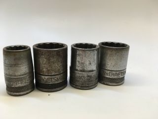 Set Of Vintage 1940s Craftsman Sockets 3/4,  7/8,  7/8,  9/16