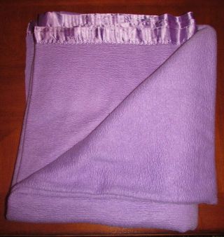 Vintage Purple Acrylic Blanket With 2 " Binding Twin Or Full 72 " X88 "