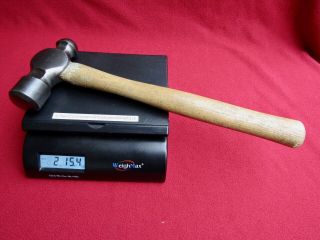 Vintage Large 3 Lbs Vaughan Ball Peen Hammer Made In U.  S.  A.  Blacksmith Mechanics