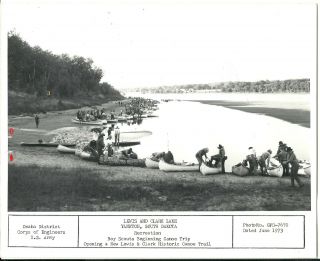Vintage 1973 B&w Photograph 8 " X 10 " Boy Scouts Canoe Trip Lewis Clark Lake Sd